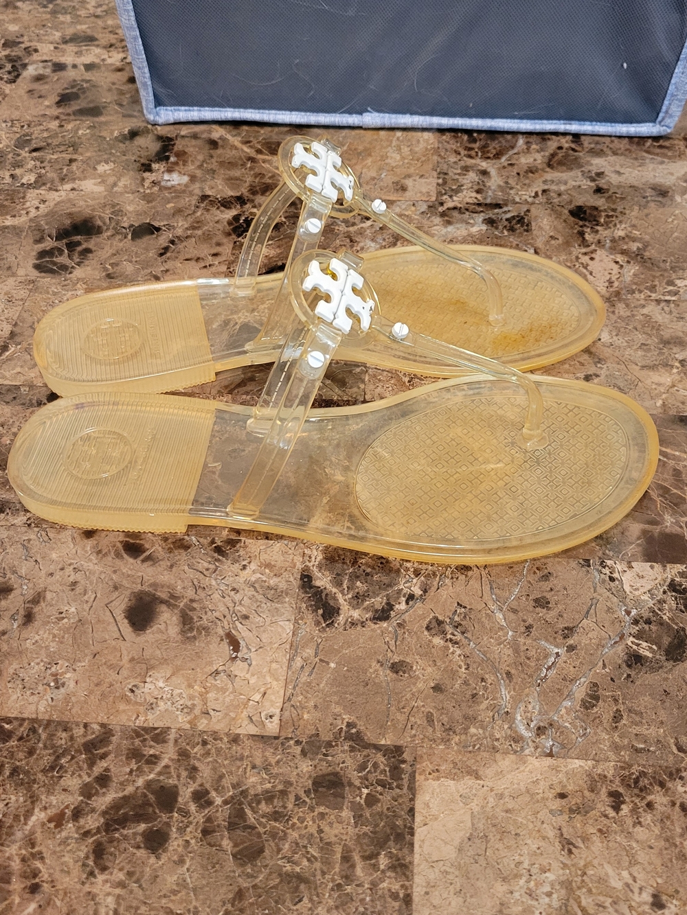 Jelly Thong Sandals with White Logo Accent - Picture 8 of 8